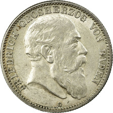 Coin, German States, BADEN, Friedrich I, 2 Mark, 1907, Stuttgart, AU(55-58)