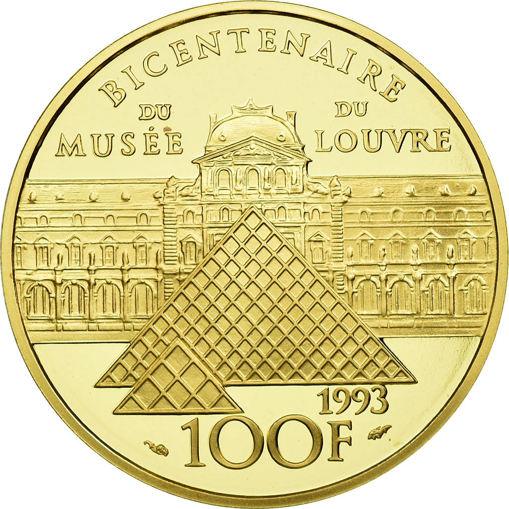 Coin, France, Victoire Samothrace, 100 Francs, 1993, Paris, MS(65-70), Gold