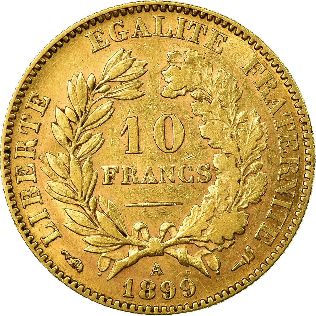 Coin, France, Cérès, 10 Francs, 1899, Paris, EF(40-45), Gold, KM:830