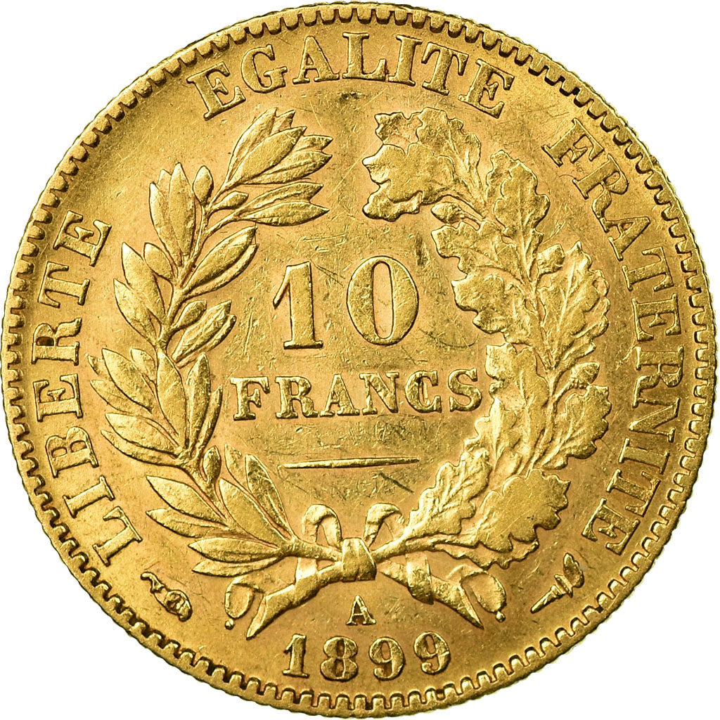 Coin, France, Cérès, 10 Francs, 1899, Paris, EF(40-45), Gold, KM:830