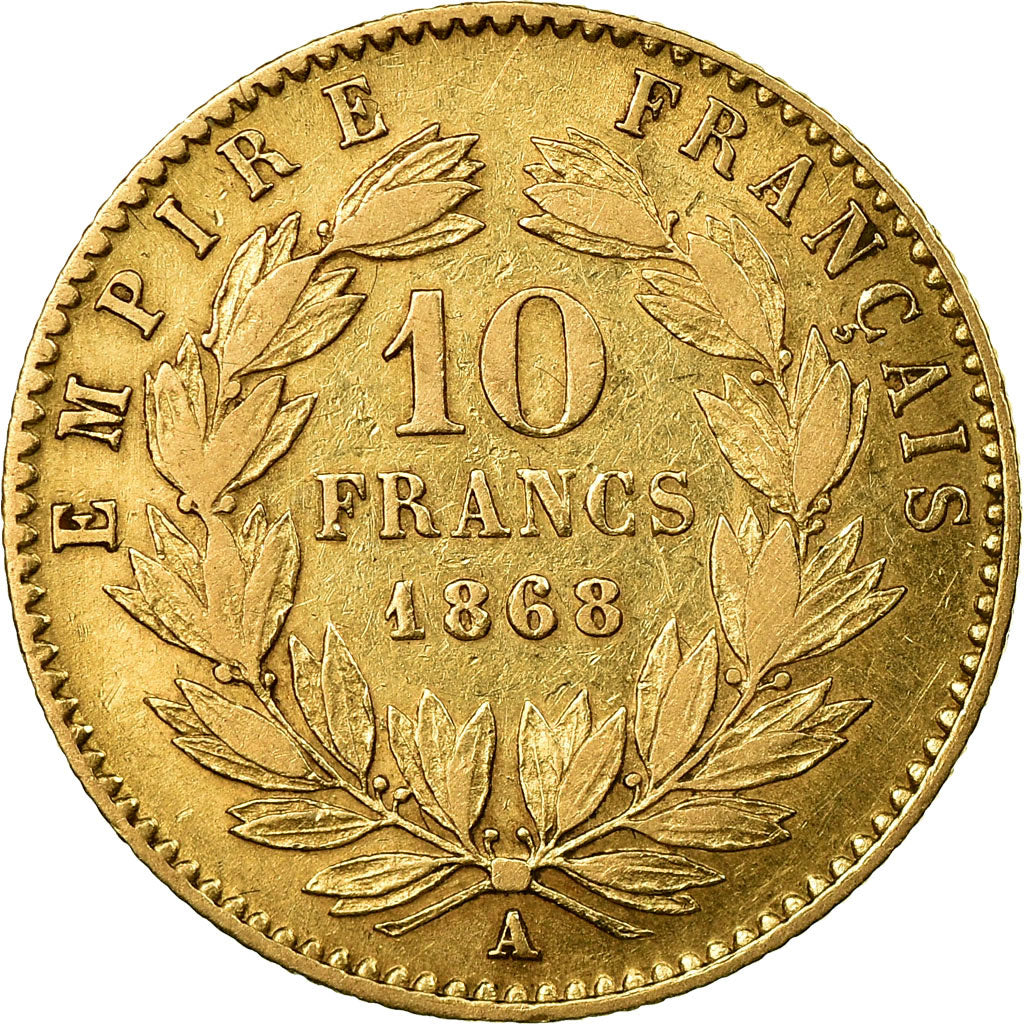 Coin, France, Napoleon III, Napoléon III, 10 Francs, 1868, Paris, VF(30-35)