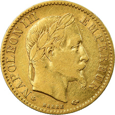 Moneda, Francia, Napoleon III, Napoléon III, 10 Francs, 1863, Paris, BC+, Oro