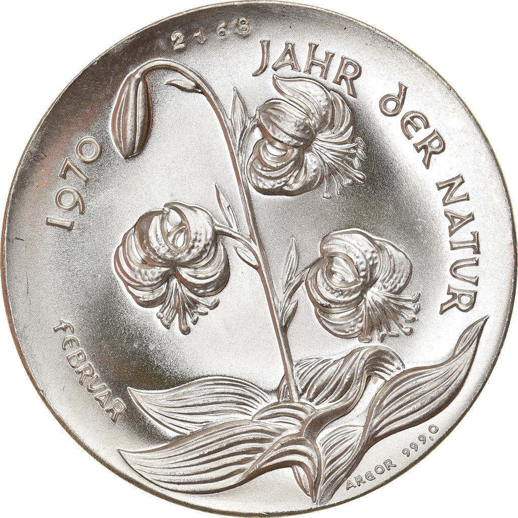 Suisse, Médaille, Année de la Nature, Février, Castor, Fauna, 1970, SPL+