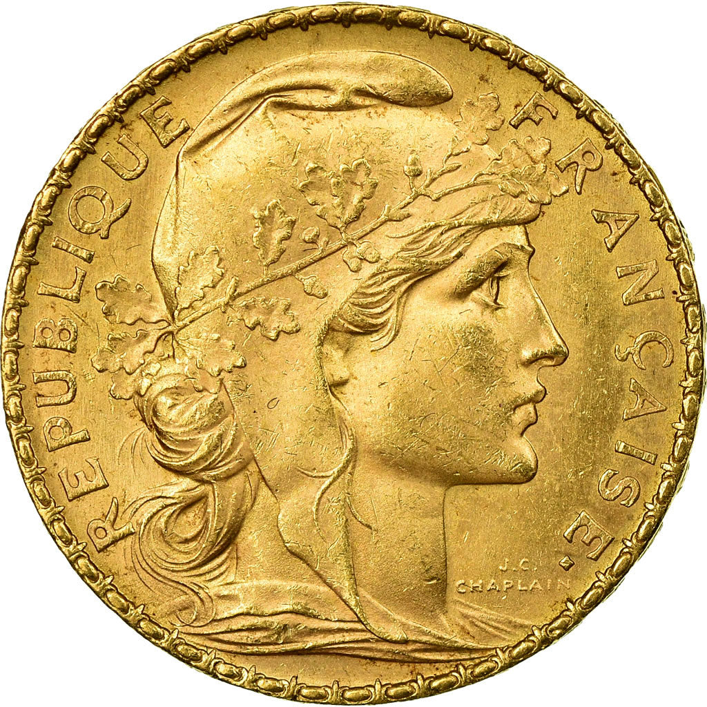 Moneda, Francia, Marianne, 20 Francs, 1906, Paris, EBC, Oro, KM:847