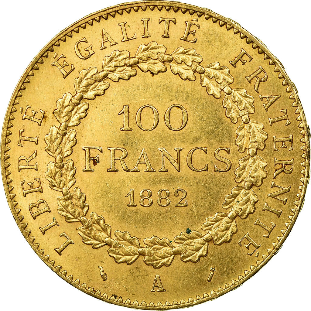 Moneta, Francja, Génie, 100 Francs, 1882, Paris, AU(50-53), Złoto, KM:832