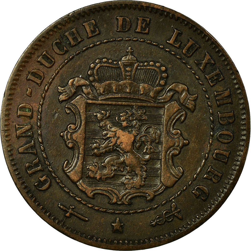 Coin, Luxembourg, William III, 2-1/2 Centimes, 1870, Utrecht, AU(50-53), Bronze