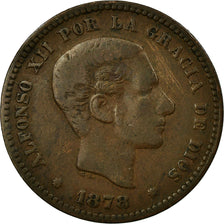 Coin, Spain, Alfonso XII, 5 Centimos, 1878, Madrid, EF(40-45), Bronze, KM:674