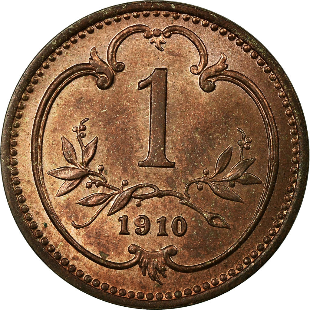 Coin, Austria, Franz Joseph I, Heller, 1910, MS(63), Bronze, KM:2800