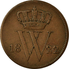 Moneta, Holandia, William I, Cent, 1822, VF(30-35), Miedź, KM:47