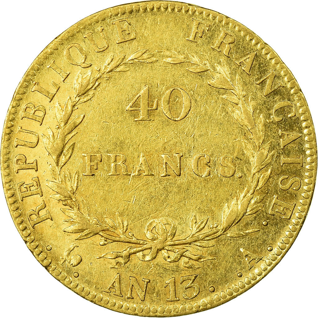 Moneta, Francja, Napoléon I, 40 Francs, AN 13, Paris, VF(20-25), Złoto
