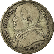 Moneta, DEPARTAMENTY WŁOSKIE, PAPAL STATES, Pius IX, 2 Lire, 1867, Roma