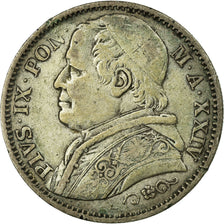Coin, ITALIAN STATES, PAPAL STATES, Pius IX, 2 Lire, 1869, VF(30-35), Silver