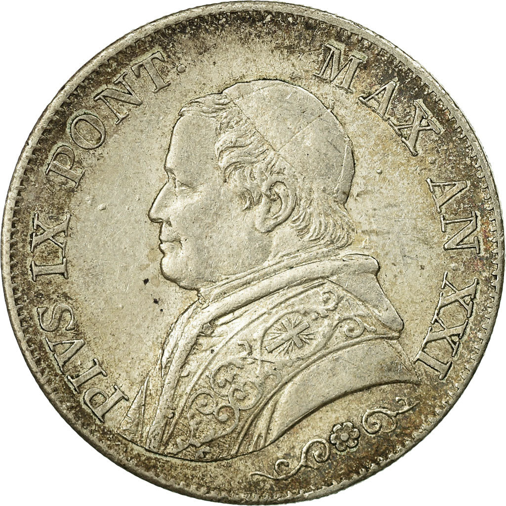 Moneta, STATI ITALIANI, PAPAL STATES, Pius IX, Lira, 1866, Roma, SPL-, Argento