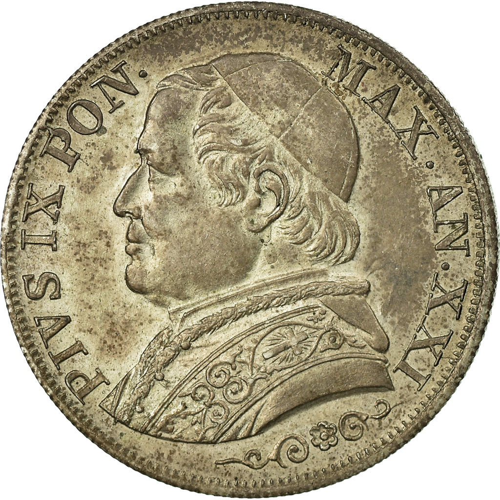 Münze, Italien Staaten, PAPAL STATES, Pius IX, Lira, 1867, Roma, VZ, Silber