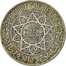 Coin, Morocco, Mohammed V, 10 Francs, 1933, Paris, AU(55-58), Silver, KM:38