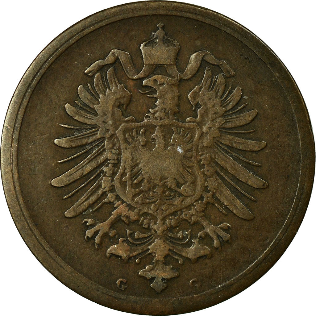 Coin, GERMANY - EMPIRE, Wilhelm I, Pfennig, 1874, Frankfurt, VF(20-25), Copper