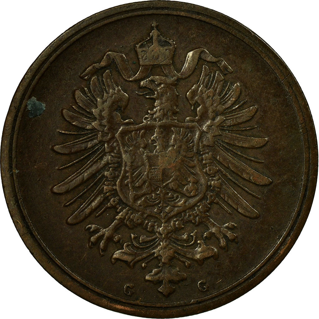 Coin, GERMANY - EMPIRE, Wilhelm I, Pfennig, 1874, Frankfurt, VF(20-25), Copper