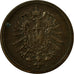 Coin, GERMANY - EMPIRE, Wilhelm I, Pfennig, 1874, Frankfurt, VF(20-25), Copper