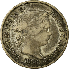 Coin, Spain, Isabel II, 40 Centimos, 1868, VF(30-35), Silver, KM:628.2