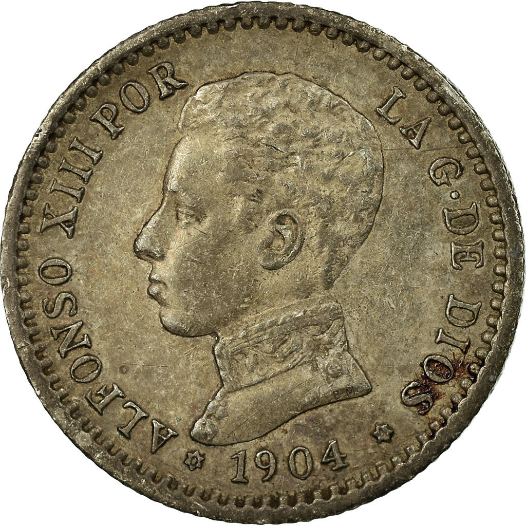 Coin, Spain, Alfonso XIII, 50 Centimos, 1904, Madrid, EF(40-45), Silver, KM:723