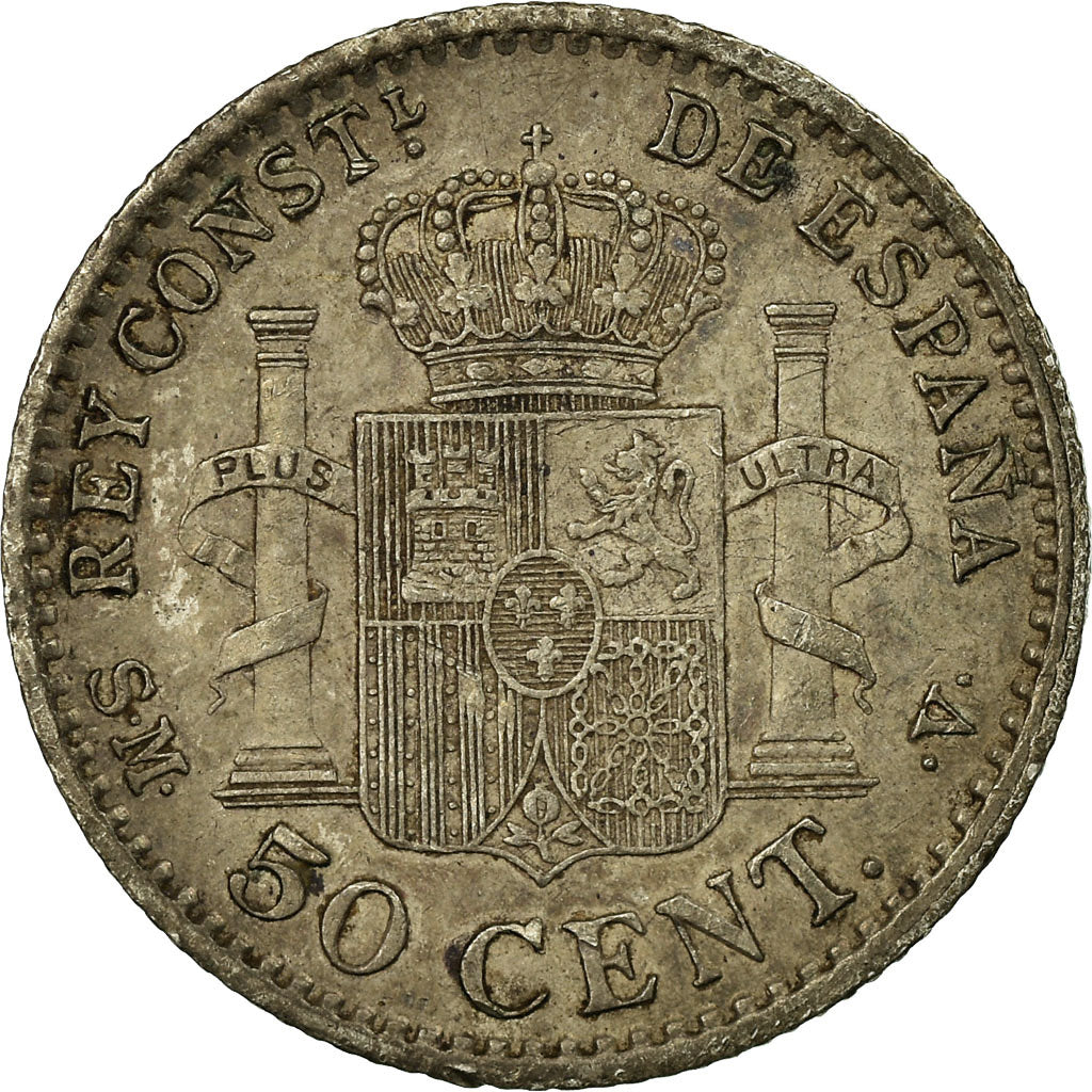 Coin, Spain, Alfonso XIII, 50 Centimos, 1904, Madrid, EF(40-45), Silver, KM:723
