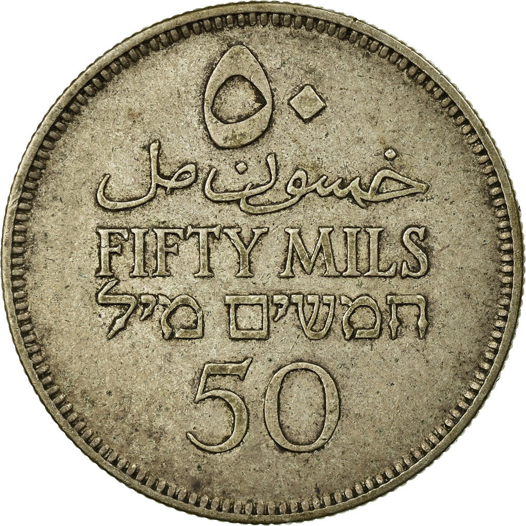 Coin, Palestine, 50 Mils, 1934, AU(50-53), Silver, KM:6
