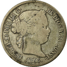 Coin, Spain, Isabel II, 40 Centimos, 1868, F(12-15), Silver, KM:628.2