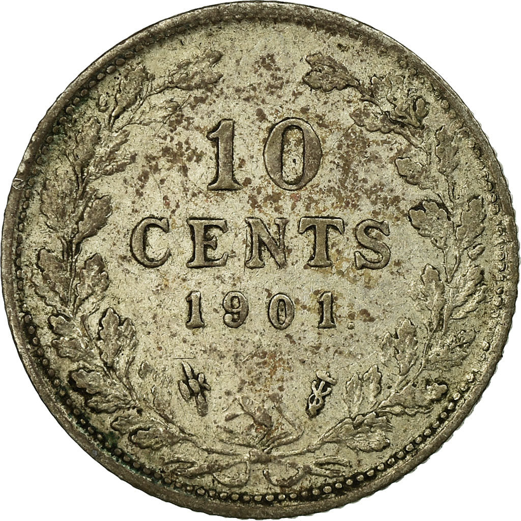 Coin, Netherlands, Wilhelmina I, 10 Cents, 1901, EF(40-45), Silver, KM:119