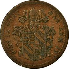 Coin, ITALIAN STATES, PAPAL STATES, Pius IX, Mezzo (1/2) Baiocco, 1850