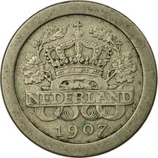 Coin, Netherlands, Wilhelmina I, 5 Cents, 1907, EF(40-45), Copper-nickel, KM:137