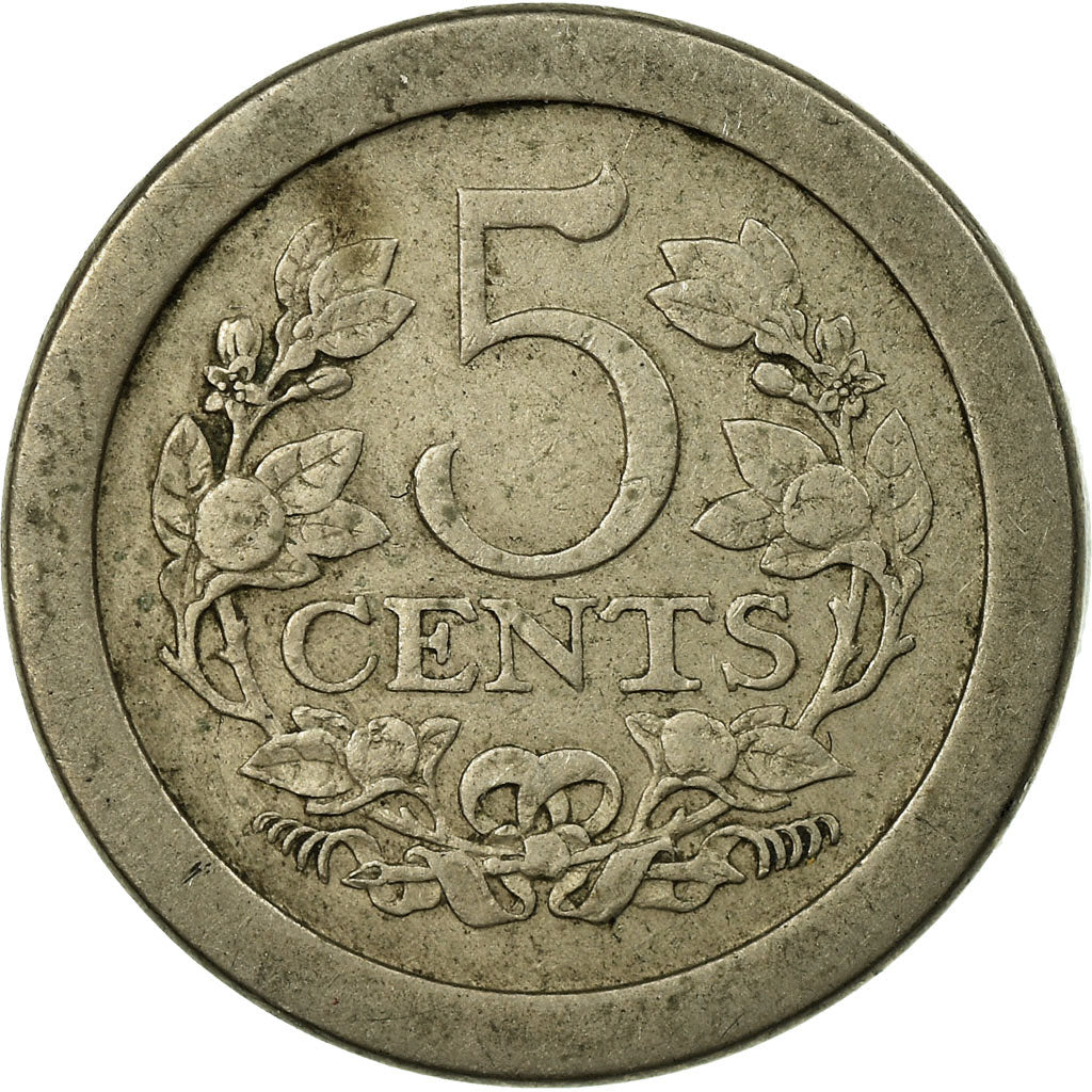 Coin, Netherlands, Wilhelmina I, 5 Cents, 1907, EF(40-45), Copper-nickel, KM:137