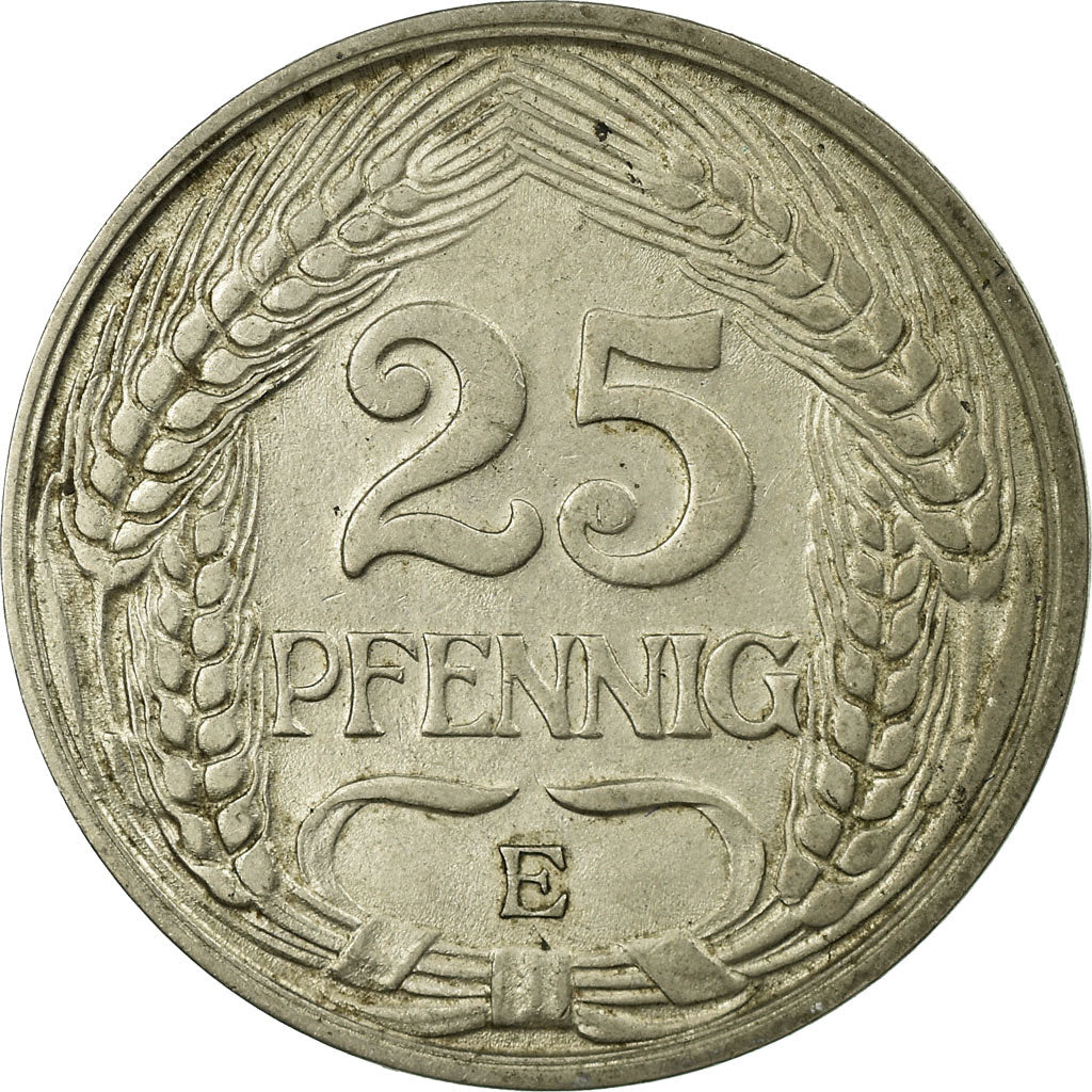 Coin, GERMANY - EMPIRE, Wilhelm II, 25 Pfennig, 1910, Muldenhütten, AU(55-58)