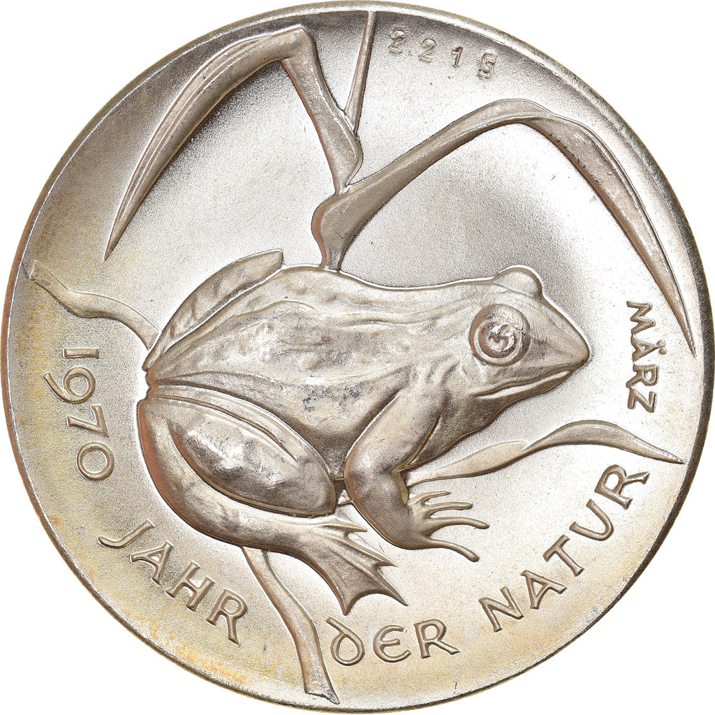 Switzerland, Medal, Année de la Nature, Mars, Grenouille, Fauna, 1970, MS(64)