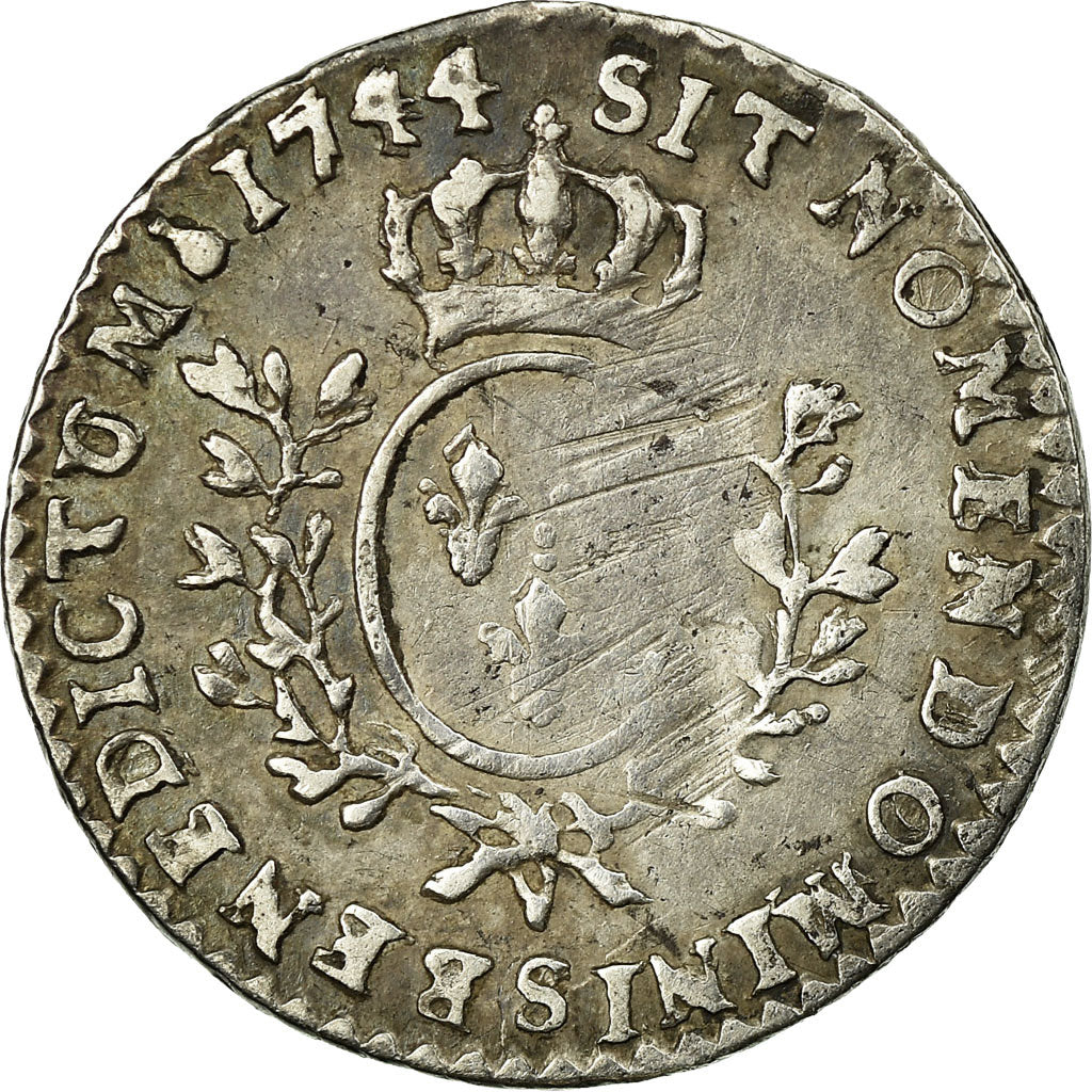 Coin, France, Louis XV, 1/20 Écu au bandeau (6 sols), 6 Sols, 1/20 ECU, 1744