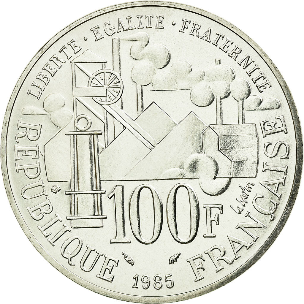 Munten, Frankrijk, Germinal, 100 Francs, 1985, FDC, Zilver, KM:957, Gadoury:900