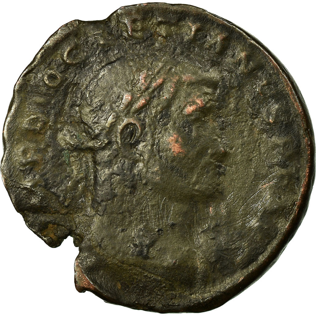 Moeda, Diocletian, Follis, AD 302, Siscia, VG(8-10), Bronze, RIC:136a