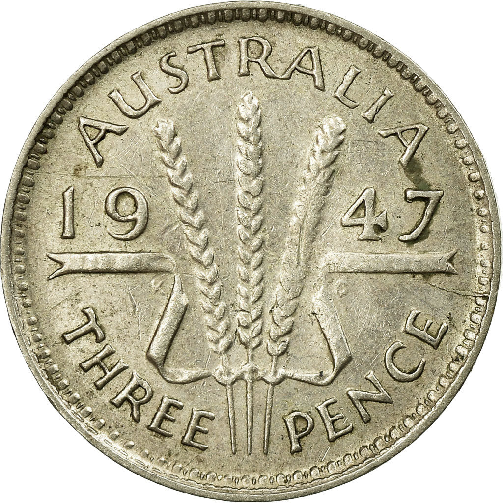 Coin, Australia, George VI, Threepence, 1947, Melbourne, EF(40-45), Silver
