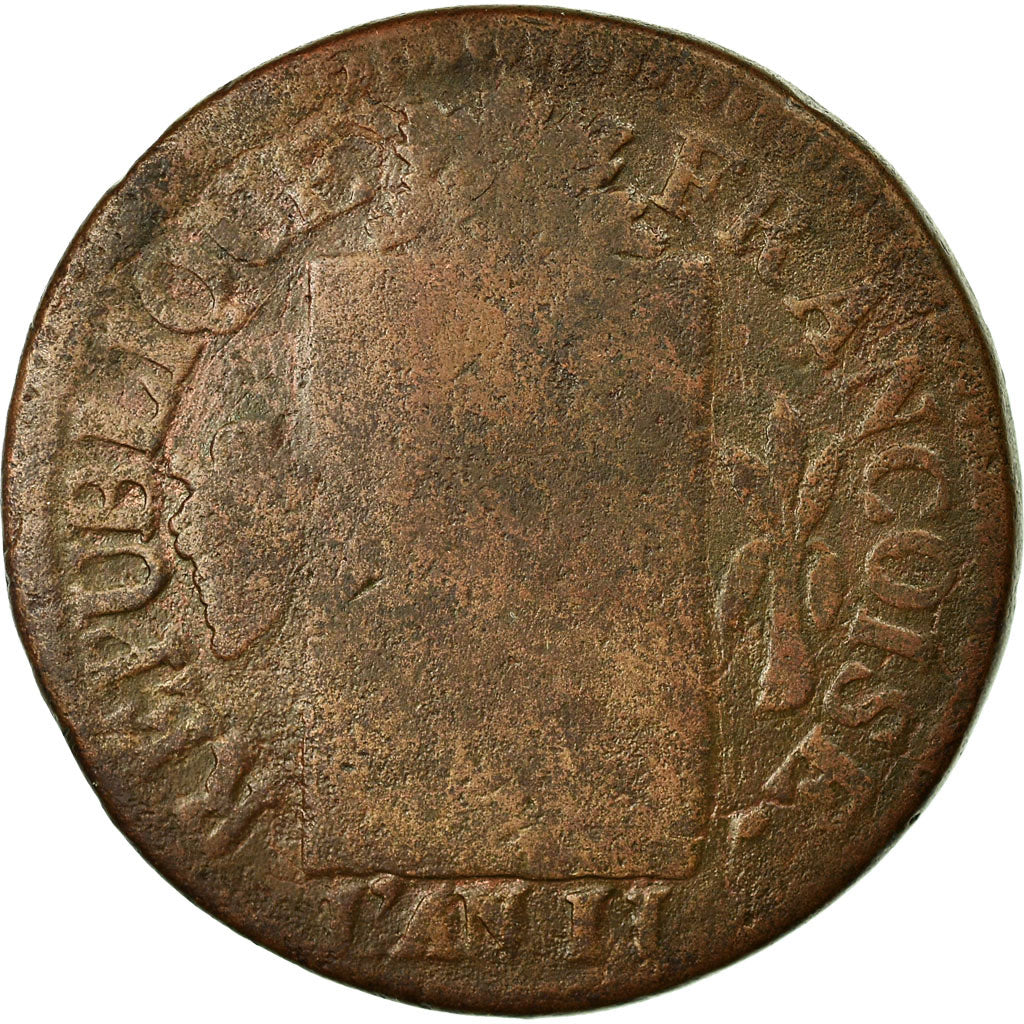 Moneta, Francia, Sol aux balances françoise, Sol, 1793, Strasbourg, B, Bronzo