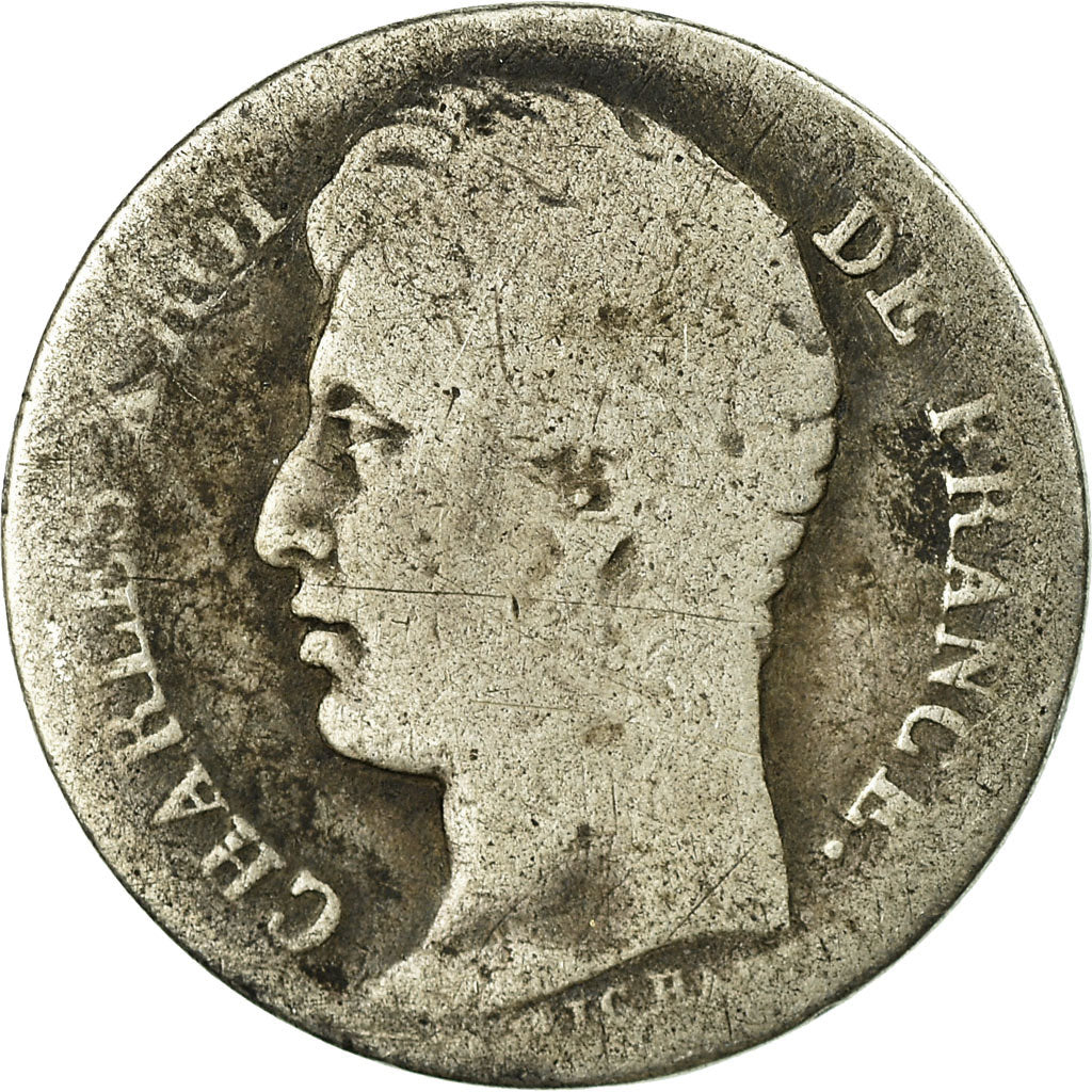 Moneta, Francia, Charles X, 1/2 Franc, 1828, Lille, B+, Argento, KM:723.13