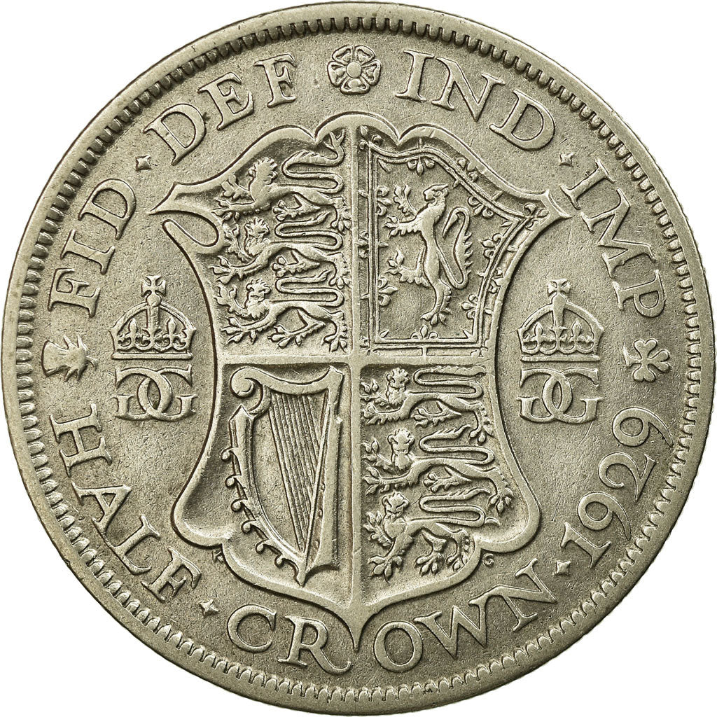 Coin, Great Britain, George V, 1/2 Crown, 1929, EF(40-45), Silver, KM:835
