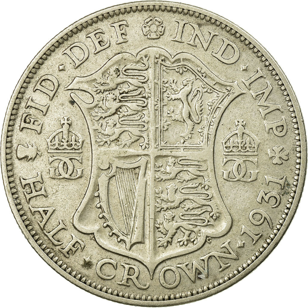 Coin, Great Britain, George V, 1/2 Crown, 1931, VF(30-35), Silver, KM:835