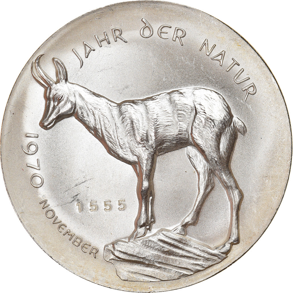 Szwajcaria, Medal, Année de la Nature, Novembre, Chamois, Fauna, 1970, MS(64)