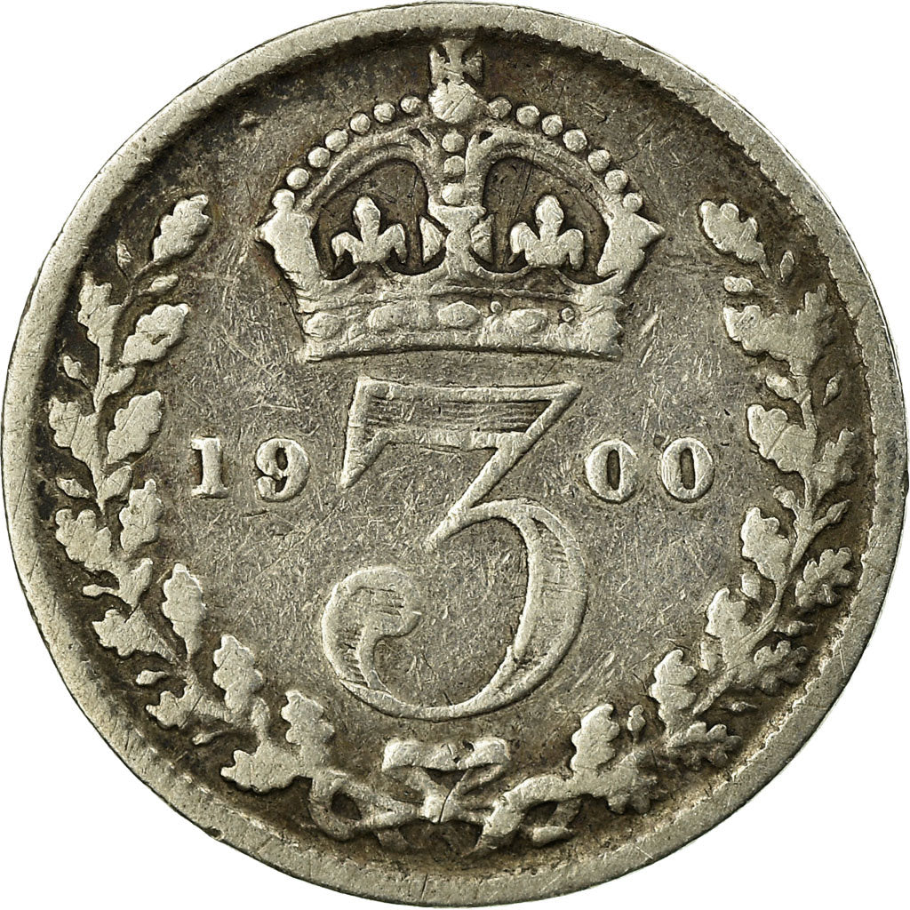 Coin, Great Britain, Victoria, 3 Pence, 1900, VF(30-35), Silver, KM:777