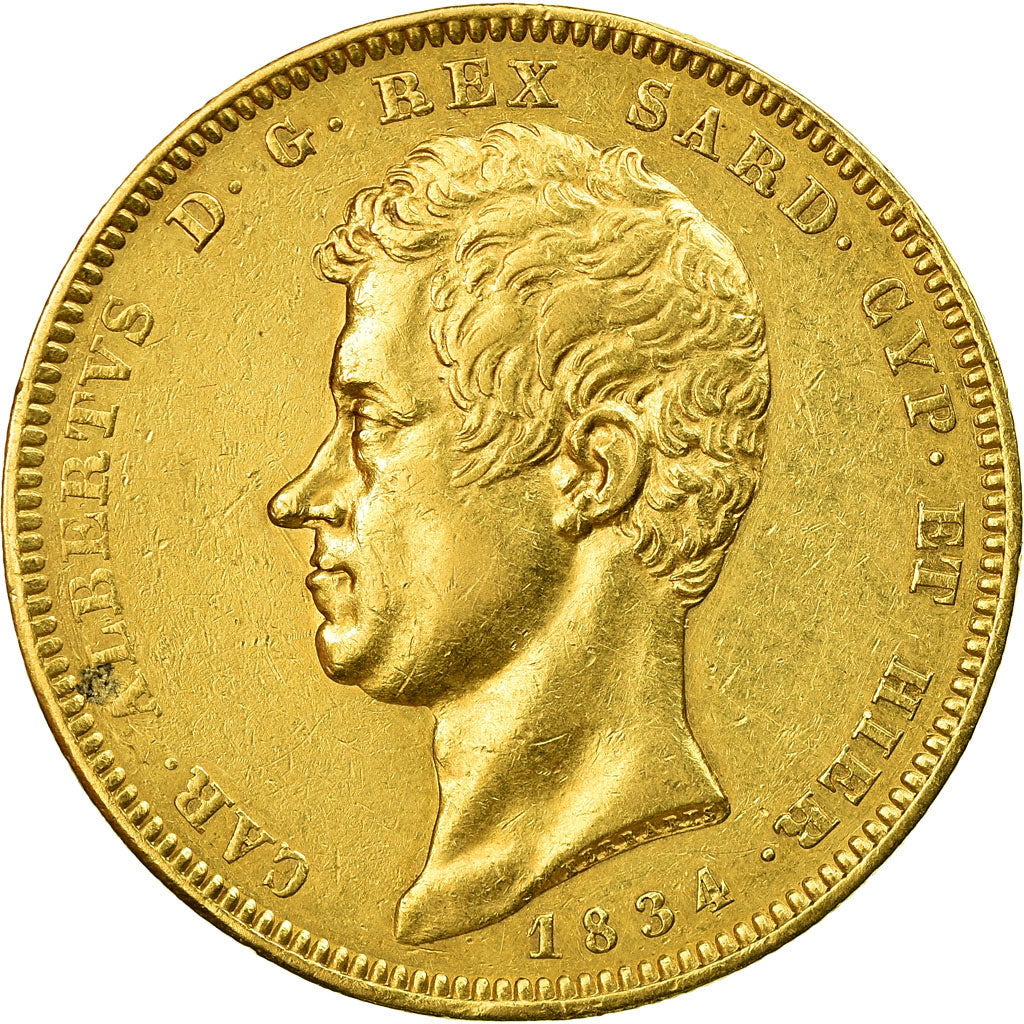 Moneda, Estados italianos, SARDINIA, Carlo Alberto, 100 Lire, 1834, Torino