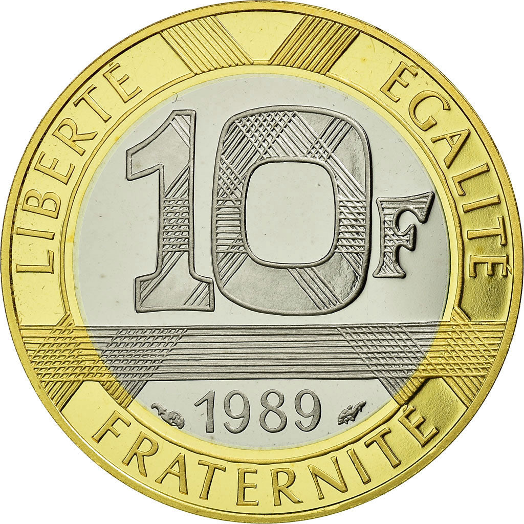 Moneta, Francia, Montesquieu, 10 Francs, 1989, FDC, Oro, Gadoury:828