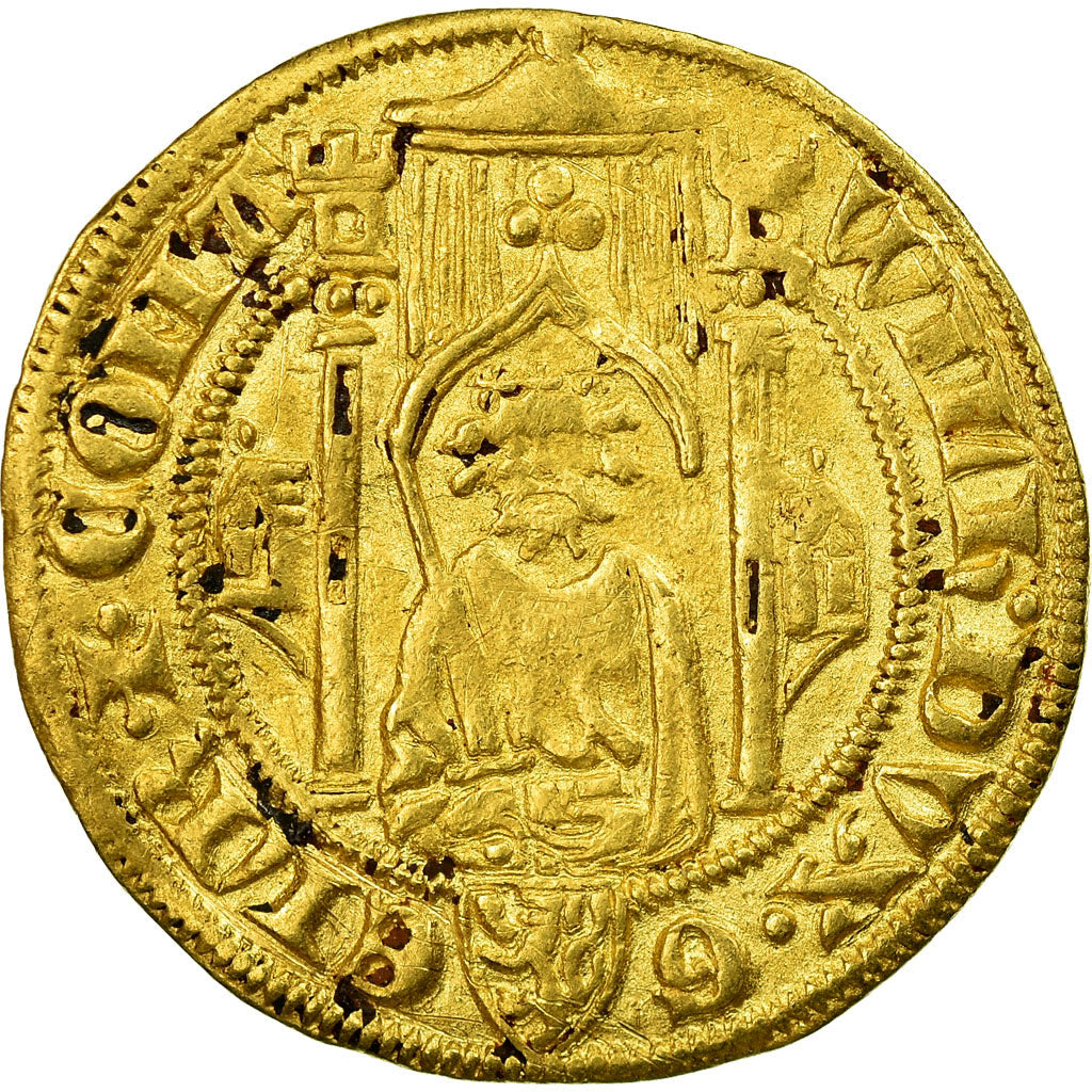 Moneda, Países Bajos, Guillaume I, Florin D'or, XIVth Century, MBC, Oro