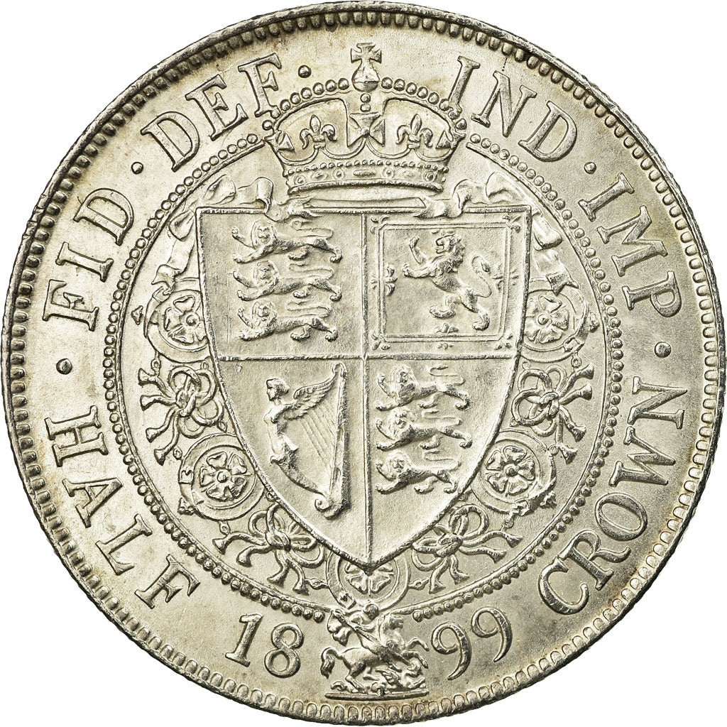 Coin, Great Britain, Victoria, 1/2 Crown, 1899, MS(63), Silver, KM:782