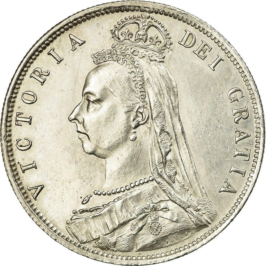 Coin, Great Britain, Victoria, 1/2 Crown, 1887, London, MS(60-62), Silver