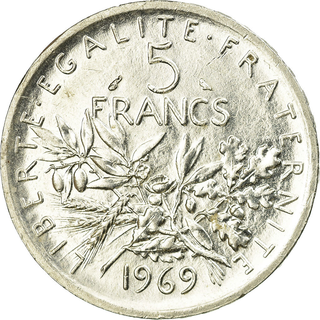 Coin, France, Semeuse, 5 Francs, 1969, Paris, MS(60-62), Silver, KM:926
