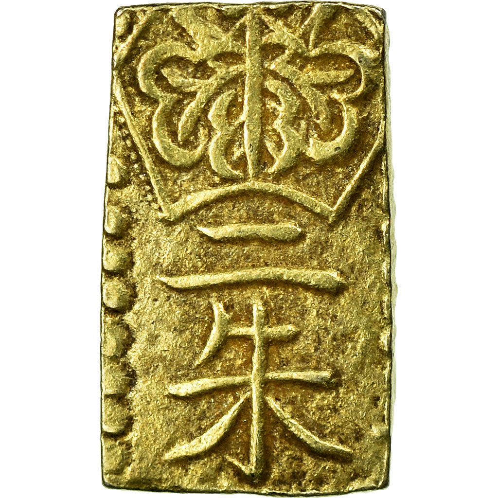 Moeda, Japão, 2 Shu, Nishu Gin, 1860-1869, AU(55-58), Ouro e Prata, KM:18a